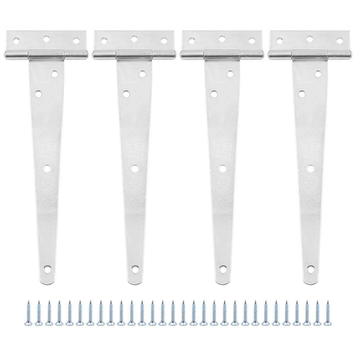 Set of 4 ZONADAH Garden Shed Door Hinge Heavy Duty Strap Tee Hinge 203mm/8inch Rustproof T Hinges Gate Door Barn Wrought with Screws for Gates Shed Doors Windows Fence Garden Storage Rooms