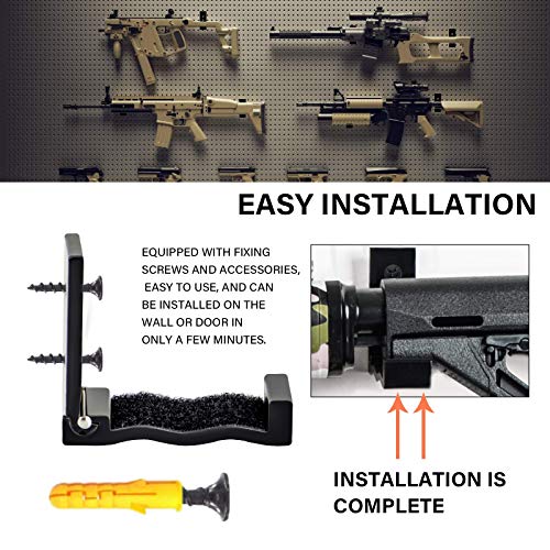 Foldable Metal Gun Rack Wall Mount Shotgun Hooks Rifle Hangers, Wall