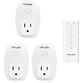 TiFFCOFiO Indoor Remote Control Outlet Plug, Wireless Light Switches, 100ft Range Remote Control, 15A/1875W, ETL Listed