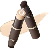 OBgE Natural Foundation Stick High Coverage with Brush #0 Porcelain, 0.49oz | Seamless Matte Finish, Immediate Pore Blurring, All-Day Shine Control, All-In-One Korean Makeup, Built In Detachable Brush