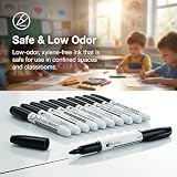 Volcanics Black Dry Erase Markers 12 Pack Fine Tip Whiteboard Pens view 4