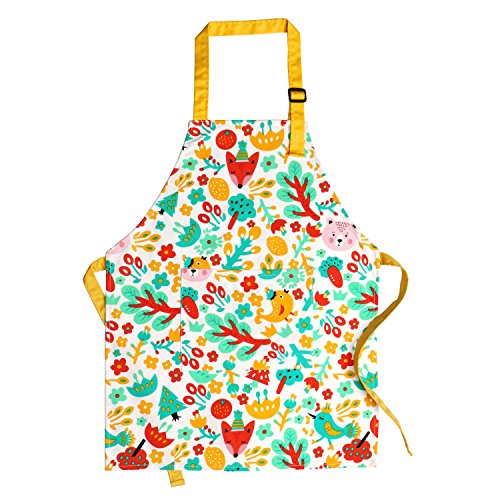 Jennice House Kids Aprons, Cotton Children Aprons with Adjustable Neck Strap Child Chef Aprons