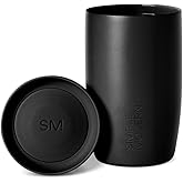 Simple Modern Travel Coffee Mug Tumbler with 360° Lid | Ceramic-Lined Insulated Stainless Steel Cold Brew Iced Coffee Cup | Gifts for Women Men Her Him | Voyager Signature | 12oz | Midnight Black