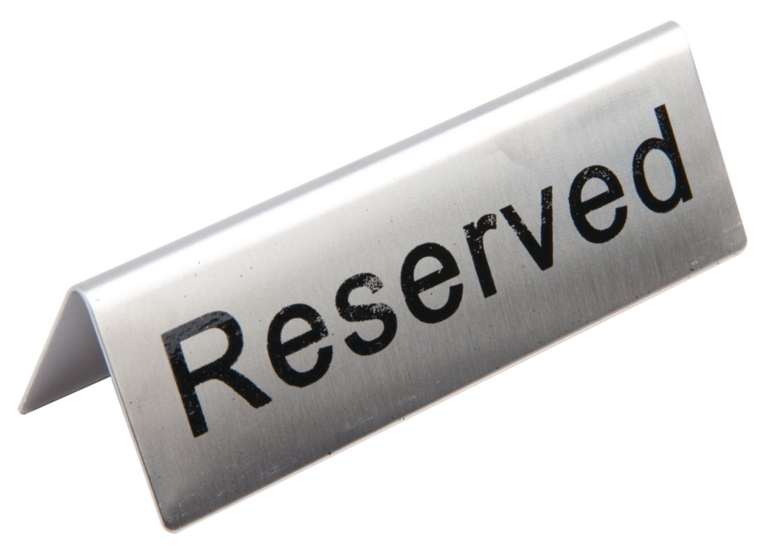 Olympia Reserved Table Sign - Brushed Stainless Steel - Corrosion and Damage Resistant - Pack of 10