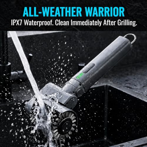 2026 Upgraded Electric Grill Brush Cordless, 3-in-1 Rotary BBQ Cleaner with 3-Speed Control & Adjustable Head, Grill Cleaning Brush, Stainless Steel & Porcelain Grates, BBQ Gift for Men & Dad