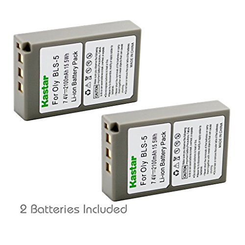 Kastar Battery (2-Pack) for Olympus BLS-5, PS-BLS5 work with Olympus OM-D E-400 E-410 E-420 E-450 E-600 E-620 E-P1 E-P2 E-P3 E-PL1 E-PL2 E-PLE15 E-PM1 E-PM2 E-M10 E-PL6 E-PL5 stylus 1 Camera