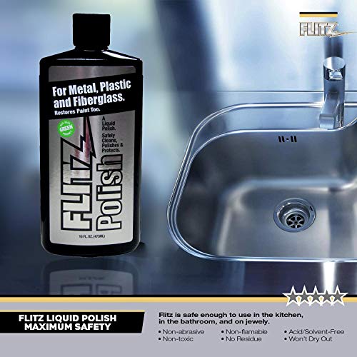 Flitz MultiPurpose Polish and Cleaner Liquid for Metal, Plastic, Fiberglass, Aluminum, Jewelry