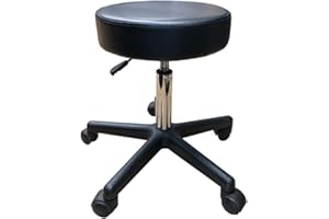 Deluxe Thick Padding Round Height Hydraulic Adjustable Rolling Stool Spa Facial Massage Tattoo Doctor Technician Office Home 