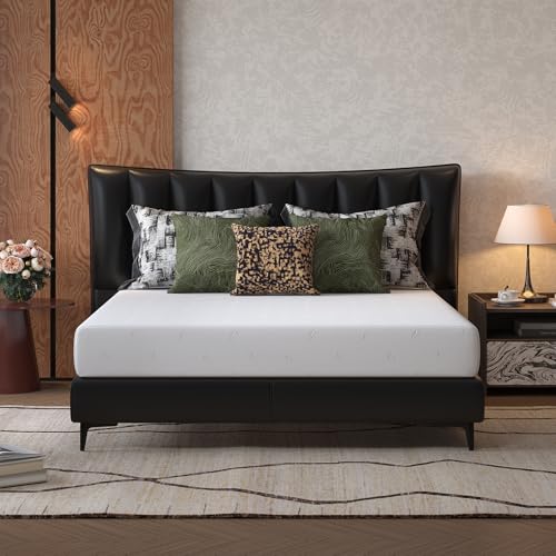 Novilla Mattress 90 x 200 cm, Single Mattress, Height 20 cm, Gel Memory Foam, Breathable Bamboo Fibre, Perfect Support, Skin Friendly, Medium Solid