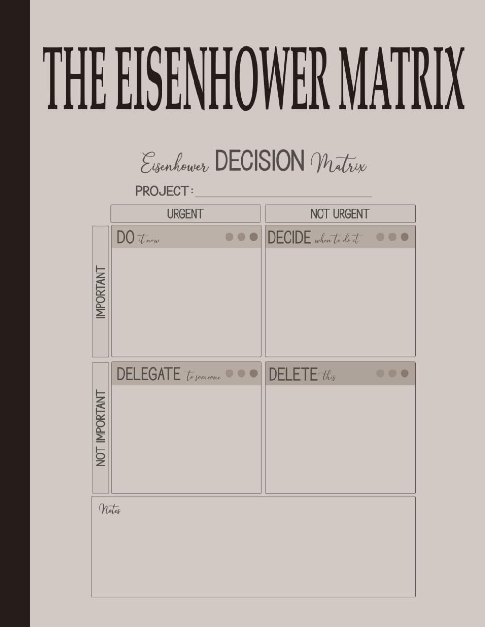 THE EISENHOWER MATRIX: Time &Task Management Planner: Urgent,Important Notebook