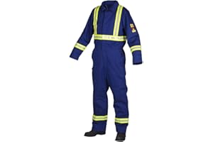 FORCEFIELD Men's High Visibility Blue Cotton Flame-Resistant Work Coverall