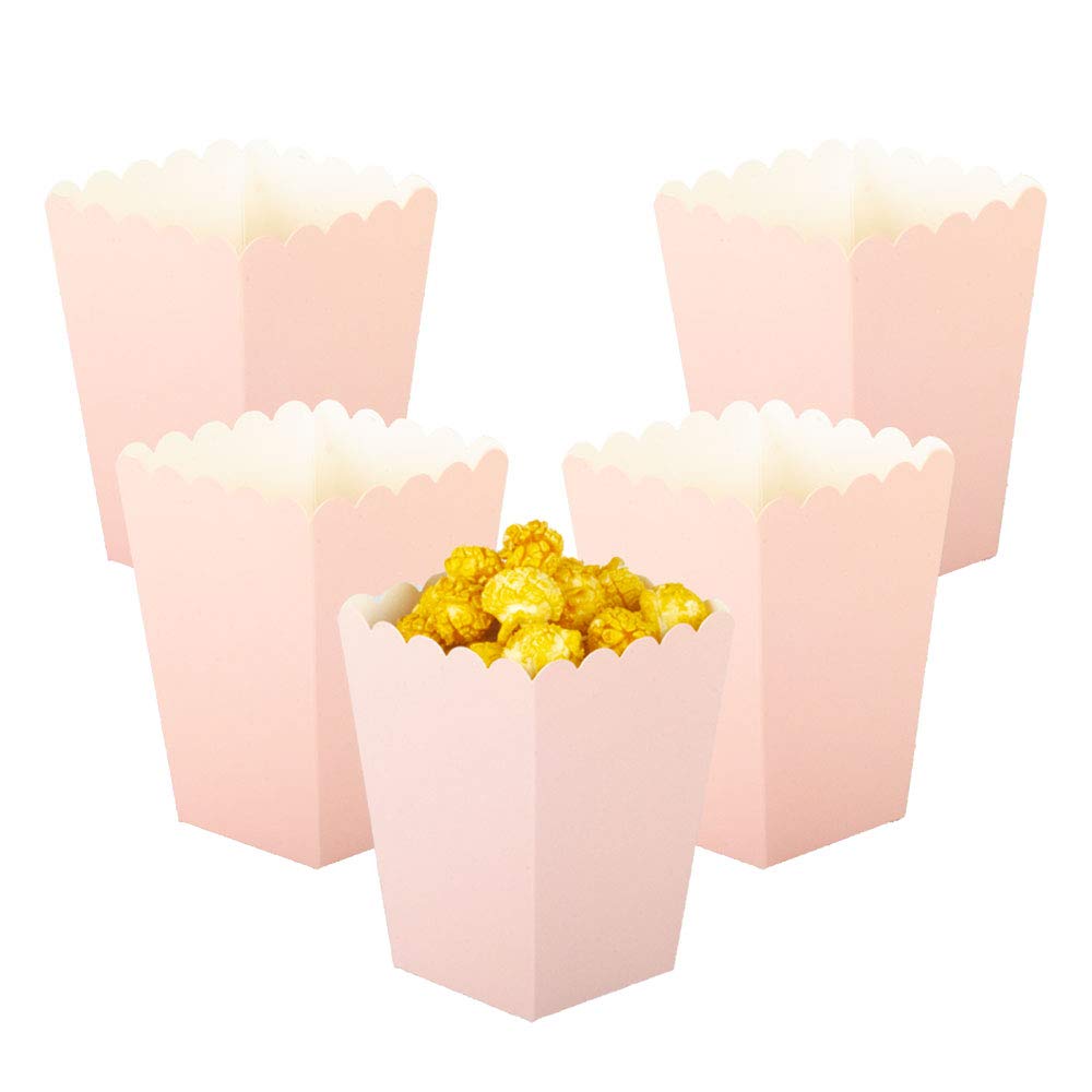 YESON Pink Popcorn Boxes Mini Paper Popcorn Box for Party,Pack of 36