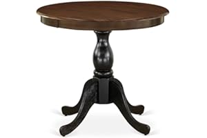 East West Furniture AST-WBK-TP Antique Dining Room Table - a Round kitchen Table Top with Pedestal Base, 36x36 Inch, Multi-Color