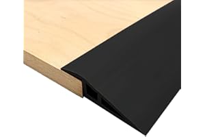 YYSTRIP Vinyl-Door-Transition-Threshold-Strip, 36 in Floor/Carpet-to-Tile-Transition-Strip Reducer, Doorway Edge Trim for Laminate Floor Mat Vinyl Tile (Black, 36 in)