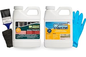 Shutter Renu Premium Restorer-Restores Original Color & Rejuvenates Faded Shutters, Patio Furniture, Garage/Front Doors & More | Eco-Friendly |Lasts 10 Yrs.| Includes Cleaner | Small Project Kit