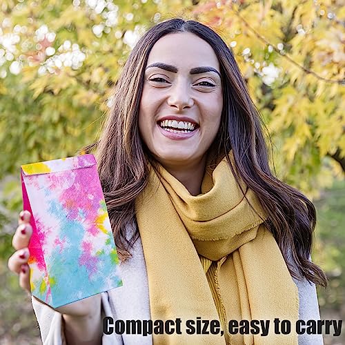 JOHOUSE 54PCS Tie Dye Paper Bags, Party Gift Bags Camouflage Treat Bags Goody Bags Tie Dye Party Accessories for Party Favors Kids Birthday Party
