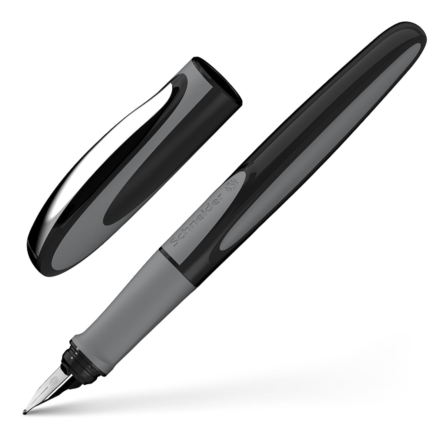 Schneider Ray fountain pen (right-handed, incl. Standard ink cartridge, royal blue, 1 piece, onyx