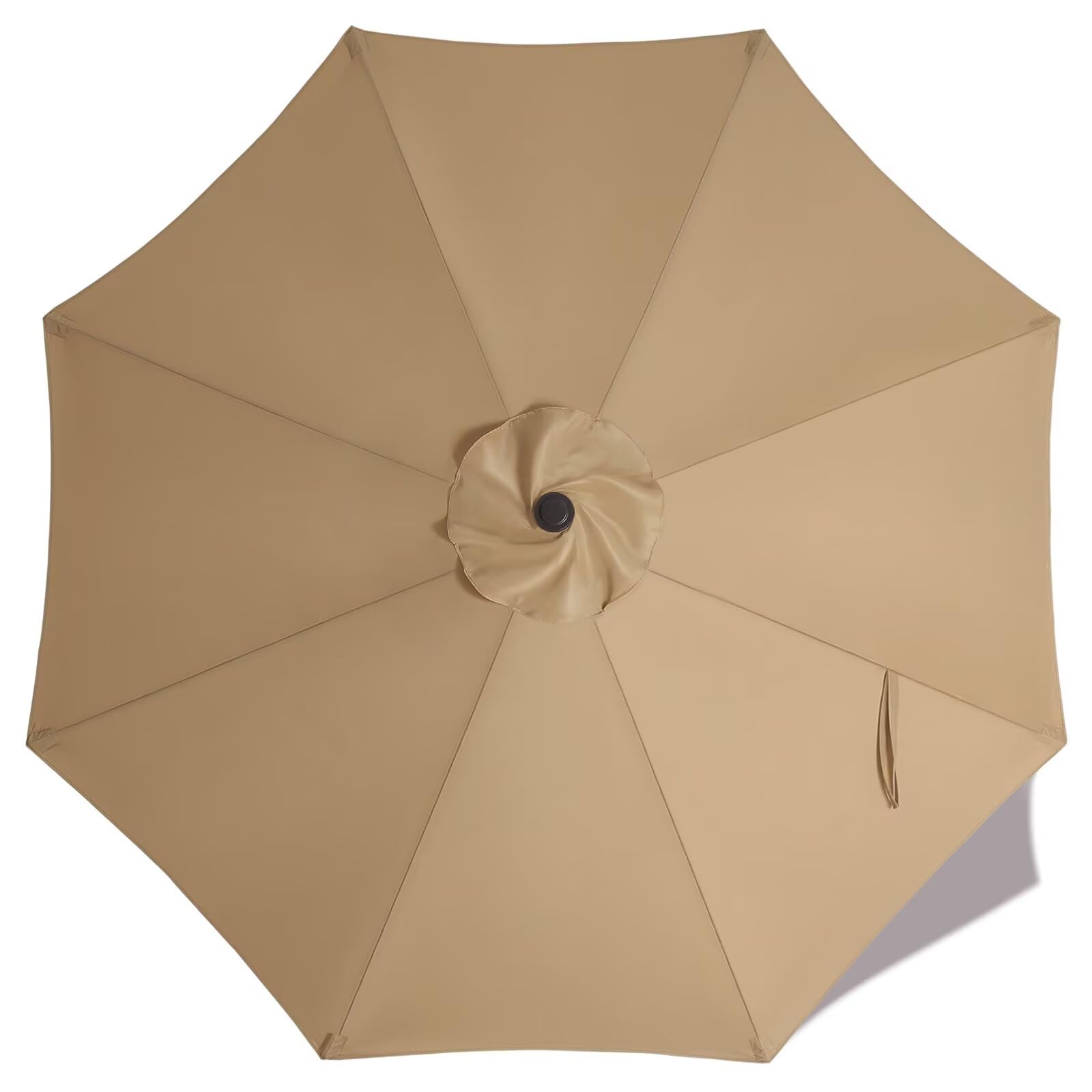 ABCCANOPY 9ft Market Umbrella Patio Umbrella Replacement Canopy 8 Ribs, Khaki (Light tan)
