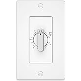 HBN Bathroom Fan Timer Switch for Exhaust Fans Lights Heaters, No Neutral | 60 Minutes Spring Wound Light Switch Timer, 1 Minute Intervals, Mechanical Timer Light Switch, 20A 1HP, ETL listed, 1 Pack