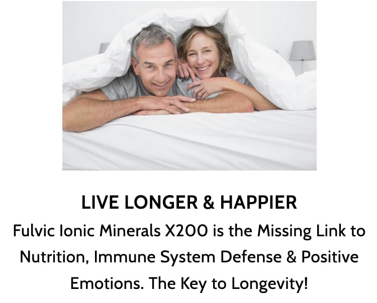 Optimally Organic Water Extracted Fulvic Ionic Minerals X200 - Patented BioActive Fulvic Acid, Humic Acid, Trace Minerals, Electrolytes & Essential Amino Acids - 5+ Month Supply