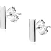 14K Gold Plated Dainty Tiny Bar, Ball, Trio Ball, Delta, Circle Disc and Heart Stud Earrings