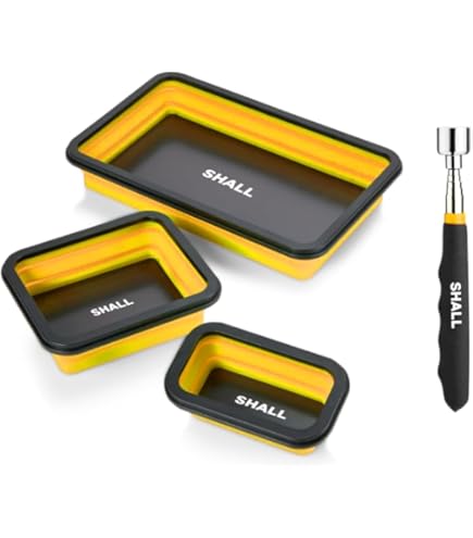Lot De 3 Plateaux Magnétiques Pliables Avec Bols En Silicone - Pour Bricolage Et Rangement - Neuf