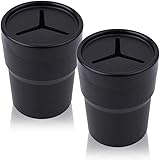 Car Trash Can with Lid, FIOTOK Mini Auto Garbage Can Leakproof Vehicle Trash Bin Fits Cup Holder in Console or Door for Autom