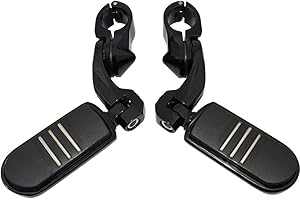 BAYUIHON Motorcycles Short Angled Adjustable Highway Footpegs Fits for Harley Davidson Touring Road King Road Glide Street Gl