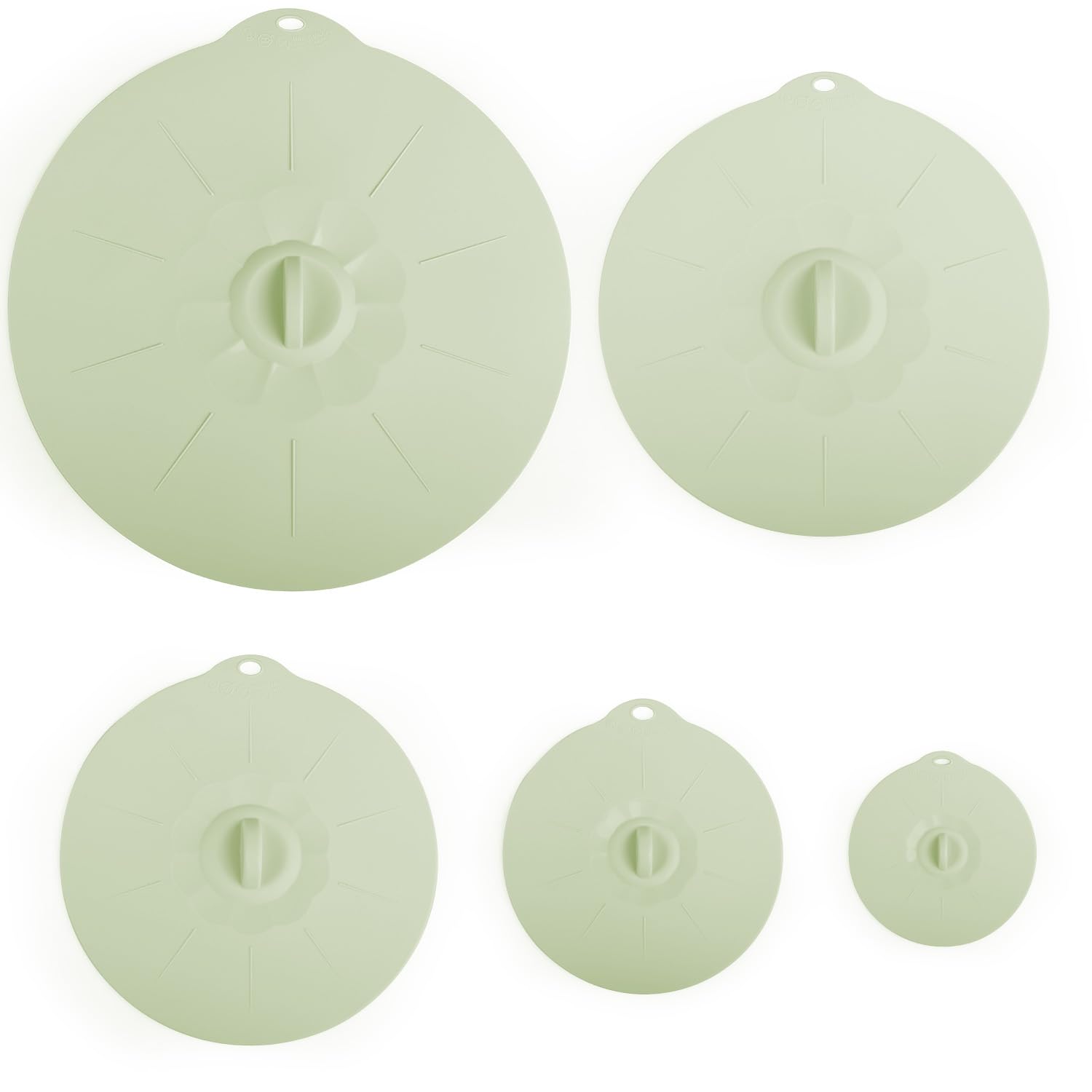 Photo 1 of 4"-12" Silicone Lids for Cups Bowls Plates Pans, Microwave Splatter Cover, Kitchen Containers Lids Cover for Food Storage,Light Green Multiple 5 Pack