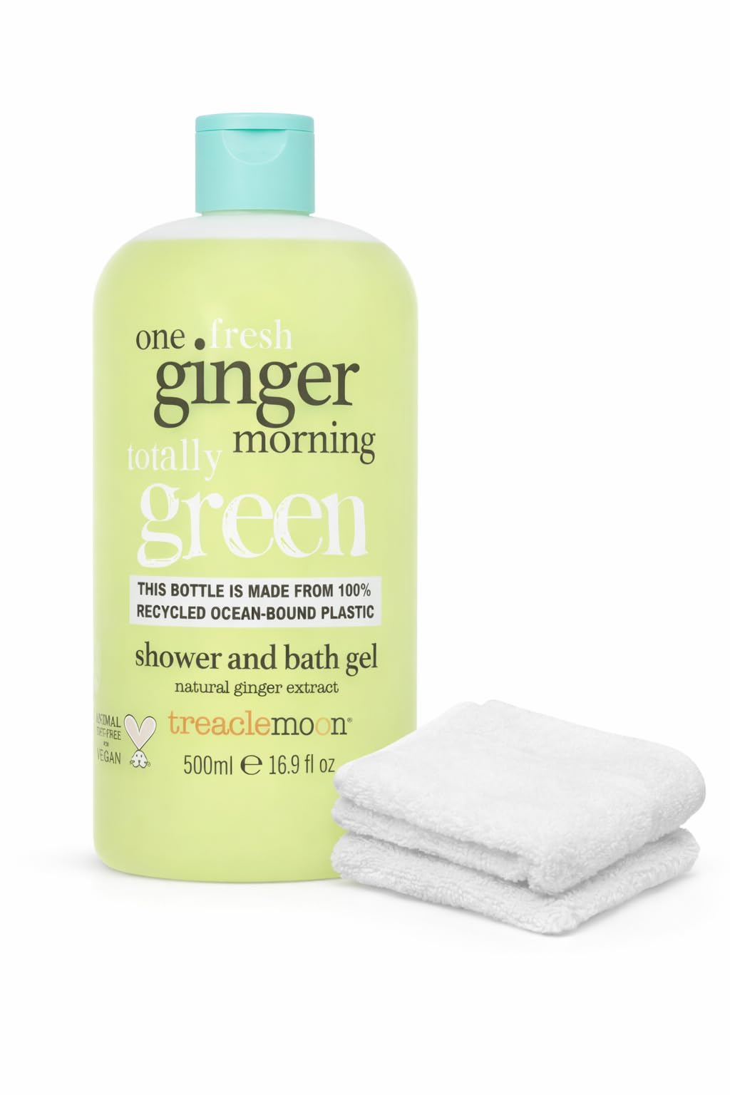Treaclemoon Ginger Morning Shower & Bath Gel 500ml with Washcloth - Refreshing Body Wash with Natural Ginger Extract, Everyday Shower Gel for Soft & Clean Skin — image 1