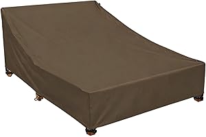 YHOMU 82.3 X 57.1 X 32.3 in Double Chaise Lounge Cover, Brown Waterproof Oxford Cloth Patio Furniture Cover, Outdoor Daybed P