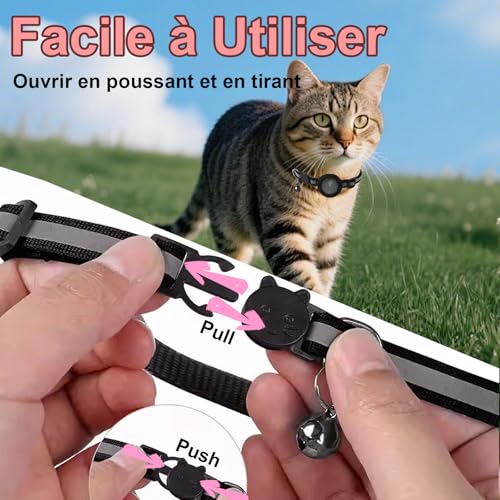 Collare GPS per Gatti Compatibile con Sistemi iOS e Android GPS per Cani Riproduzione Della Cronologia dei Tracciati (7 giorni) Localizzatore GPS Cani Tracciamento Impermeabile (IP67) - Nero