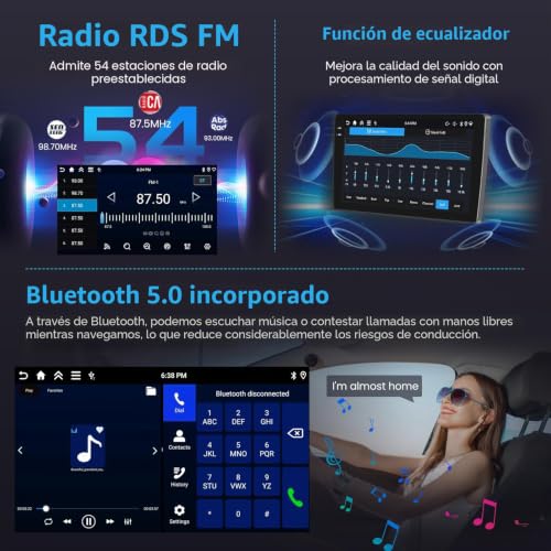 Inefala 4+64G Android 15 Radio for Ford Focus 2004-2011 with 9'' In-Cell Screen with Wireless Carplay and Android Auto Mirror Link Radio FM/RDS GPS WiFi Bluetooth SWC Reverse Camera