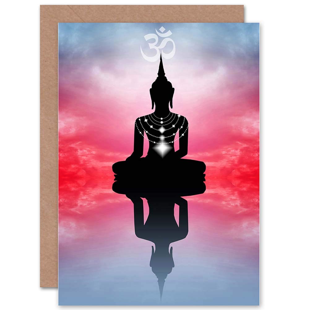 Wee Blue Coo ZEN BUDDHIST REFLECTION CLOUDS BLANK GREETINGS BIRTHDAY CARD ART