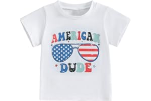 luethbiezx Kids Toddler Boys Girls 4th of July T-Shirt American Flag Shirts Patriotic Tops Tee Independence Day Clothes