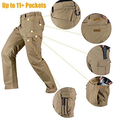 FREE SOLDIER Men's Water Resistant Pants Relaxed Fit Tactical Combat