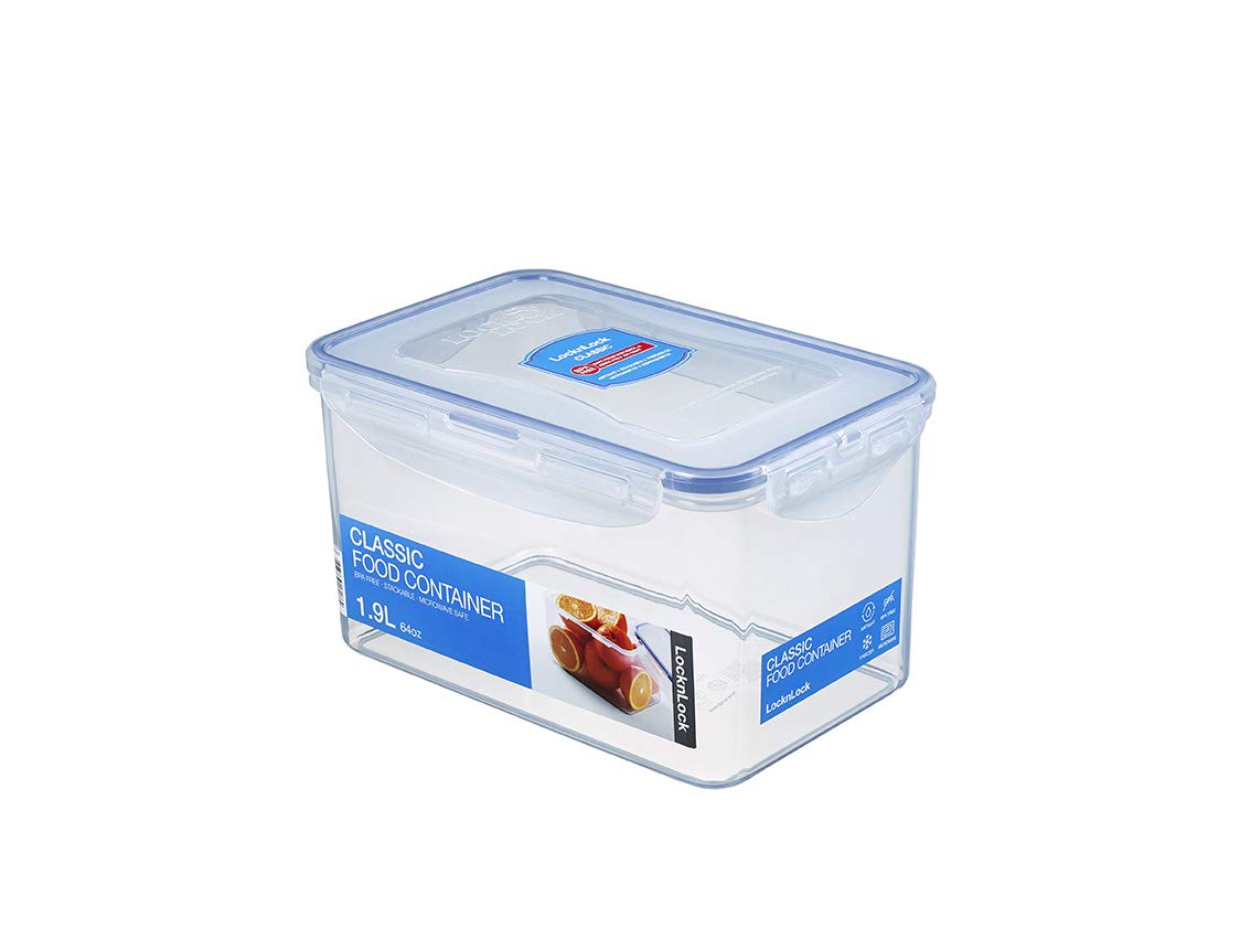 Lock & Lock HPL818 Rectangular Storage Container - Clear/Blue, 1.9 L โ image 1
