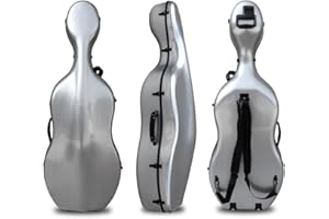 ModouString Cello Hard Case 4/4 with Wheels and Embedded handle Aviation Composite Materials Waterproof (Silver)