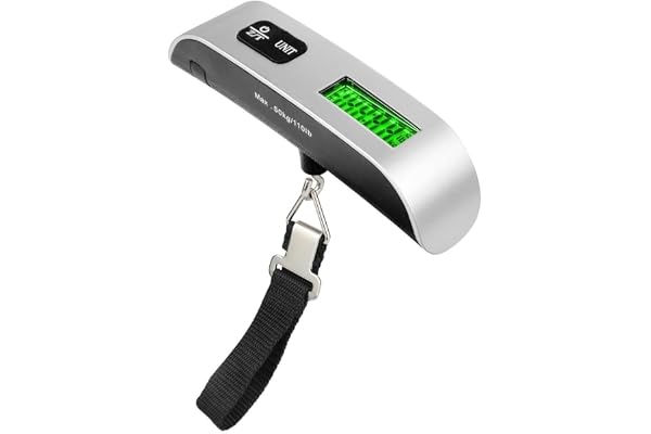 Pocket Balança Digital Portátil de Mão Até 50kg Com Alça Trava, Visor LCD Grande Para Bagagem, Pesca e Alta Precisão Ideal para Bagagem Pesca e Uso Doméstico Compacta e Resistente Linha Premium