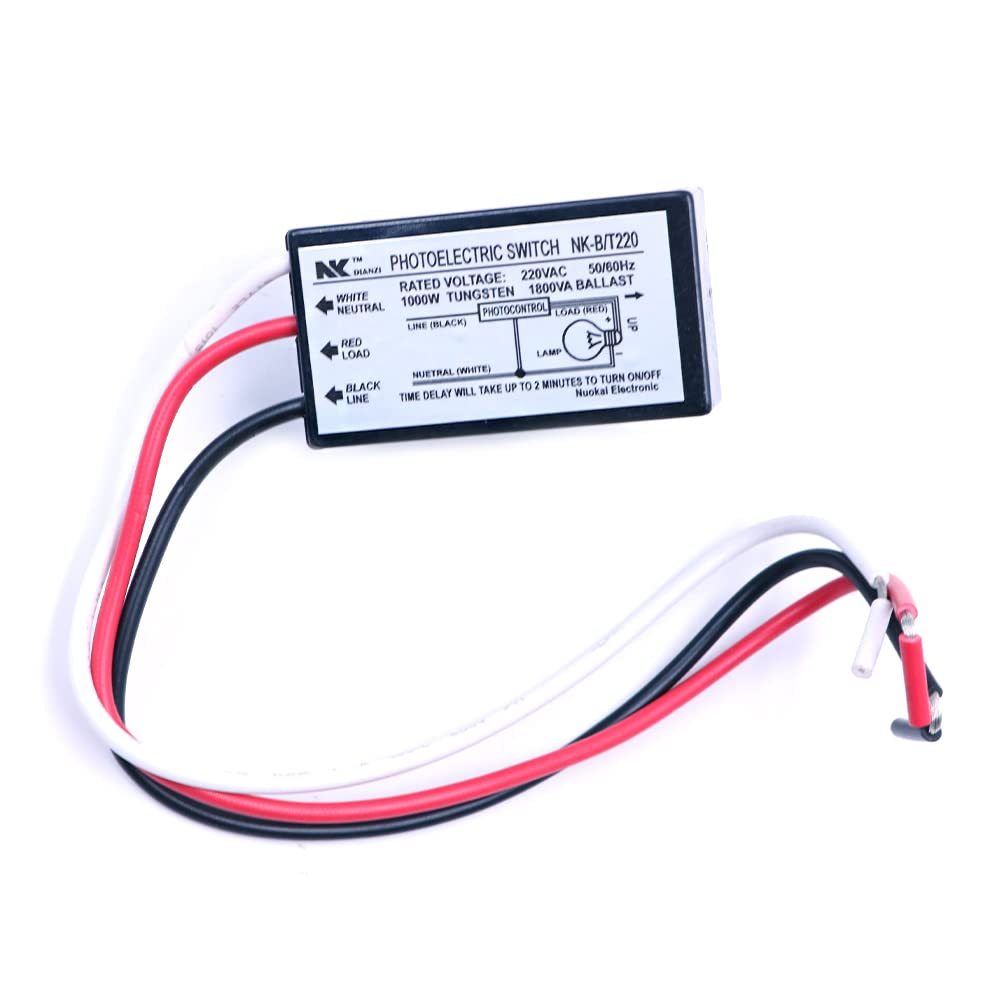 CENPEK AC 200-240VAC Photoelectric Switch Dusk to Dawn Button Flush Mount Photo Control Eye Switch Light Photocell Sensor-NK-B/T220