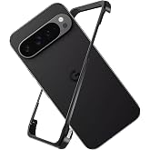 Hiooloon for Pixel 10 Pro XL Metal Bumper Case Frameless, Slim Fit No Back [Compatible with Pixelsnap &amp; Magsafe] No Frame Backless Metal Bumper 4 Corners Shockproof (Black)