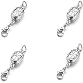 Zpsolution Double Locking Magnetic Clasps for Jewelry - Easy to Use, Safe and Reliable 4PCS Silver