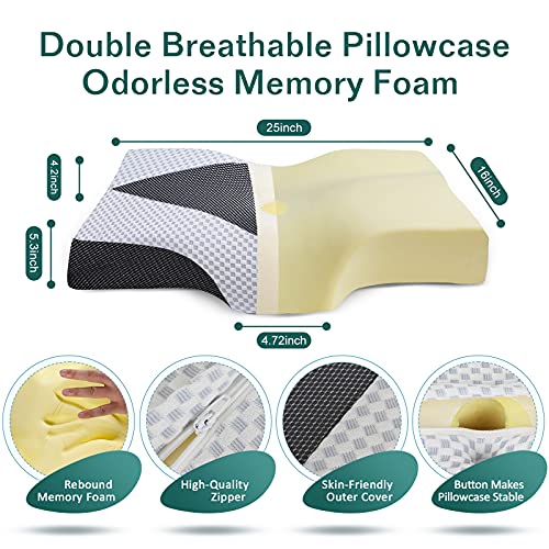 IKSTAR Cervical Pillow for Neck Pain, Memory Foam Neck Pillow for