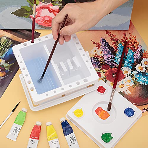 MyLifeUNIT Paint Brush Cleaner, Artist Paint Brush Holder with Handle