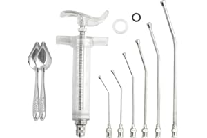 Leanockesa 20ml Manual Baby Bird Feeding Syringe Kit with 6 Detachable Washable Feeding Tubes - Scaled Pet Food Syringes for 