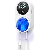 KLUEHOME Upgraded UV Toothbrush Sanitizer Holder for Bathroom, LED Smart Screen,Auto Light Cleaning and 60-Degree Air Drying, Rechargeable Mirror Wall Mounted,Fits Most Toothbrushes