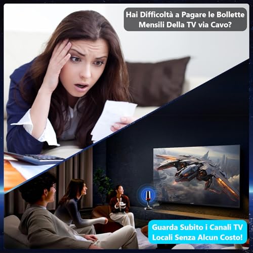 Powerful Amplified Indoor TV Antenna, QGClearSO Internal TV Antenna with Stable Magnetic Base, 360° Omnidirectional Reception, Compatible with 4K/1080P TV for Local Channels