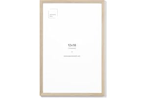 Opposite Wall - 12x18 in - Natural Solid Oak Wood Picture Frame - Lightweight, Versatile & Shatterproof - Wall Hanging Poster or Photo Frame - Wall Decor for Office, Gallery & Home