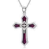 Ndocex Opal Cross Necklace for Women S925 Sterling Silver Opal Cross Necklace Gift for Women Her