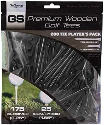 GoSports 3.25″ XL Premium Wood Golf Tees – 200 XL Tee Participant’s Pack Driver and Iron/Hybrid Tees, Select Your Tee Coloration